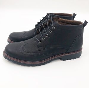 NWT Aston Marc black chukka brogue lace up boots
